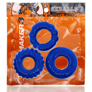 Bonemaker 3-Pack Cockring Kit Pool Blue