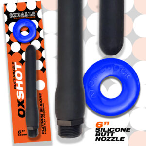Oxshot Butt-Nozzle Shower Hose 6 Inch + Flex Cockring