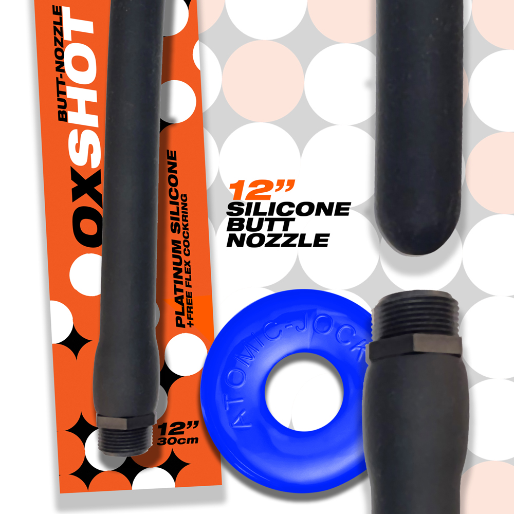 Oxshot Butt-Nozzle Shower Hose 12 Inch + Flex Cockring 1 Oxshot Butt-Nozzle Shower Hose 12 Inch + Flex Cockring