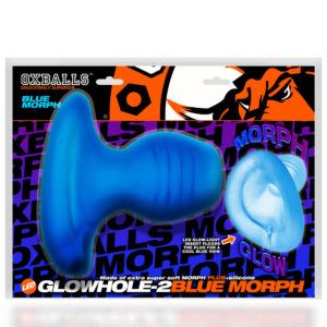 Glowhole-2 Hollow Buttplug W/Led Insert Blue Morph Large