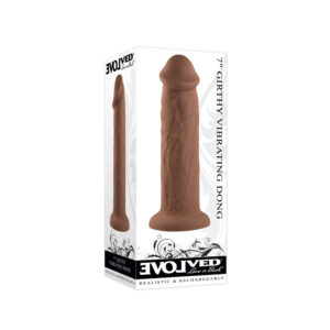 7" Girthy Vibrating Dong Dark