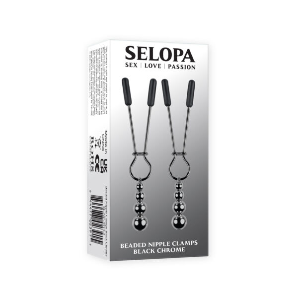 Beaded Nipple Clamps Black Chrome