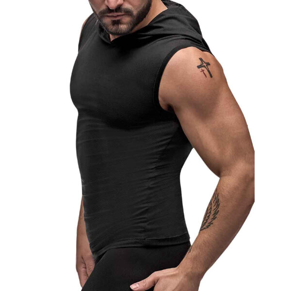 Black Nite Hoodie Tank Black Small - Image 2