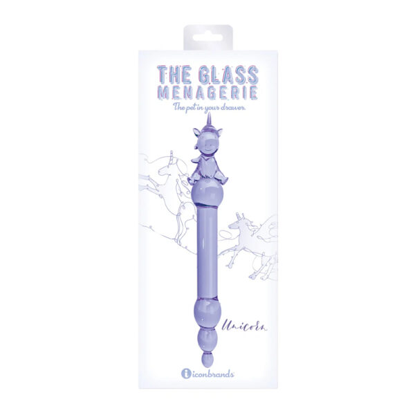 Glass Menagerie Unicorn Glass Dildo Purple