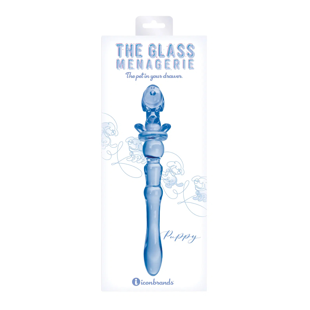 Glass Menagerie Puppy Glass Dildo Dark Blue 1 Glass Menagerie Puppy Glass Dildo Dark Blue