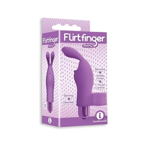 The 9's Flirt Finger Bunny Finger Vibrator Purple
