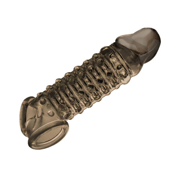 The 9's Toppers Open Ended Ribbed And Nubbed Penis Extender Smoke - Image 2
