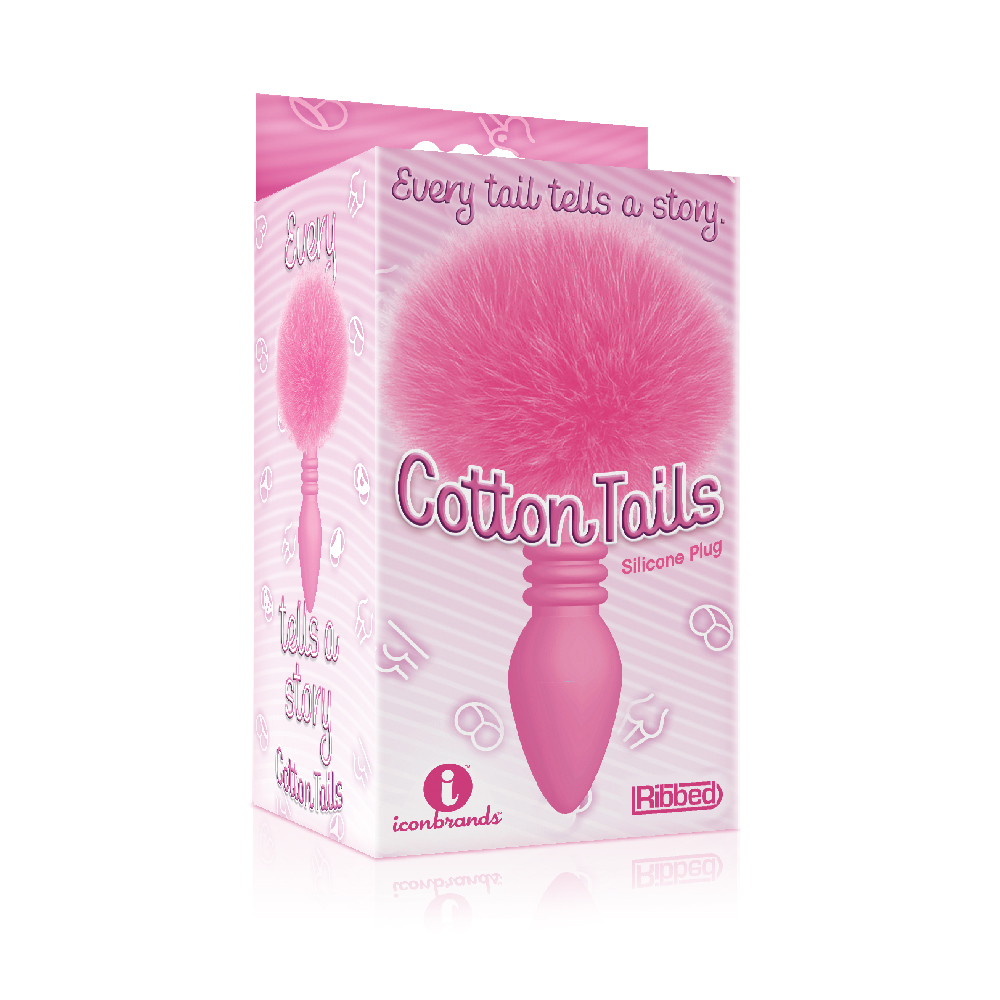 The 9's Cottontails Silicone Bunny Tail Butt Plug Ribbed Pink 1 The 9's Cottontails Silicone Bunny Tail Butt Plug Ribbed Pink