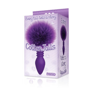 The 9's Cottontails Silicone Bunny Tail Butt Plug Ribbed Purple
