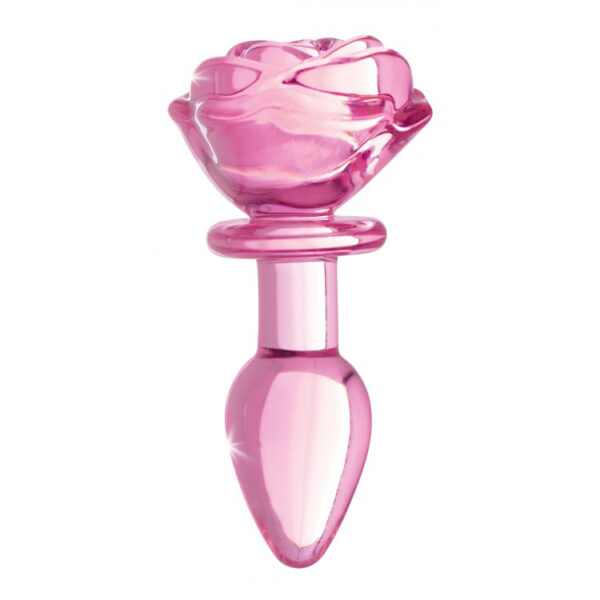 Booty Sparks Pink Rose Glass Small Anal Plug - Image 2