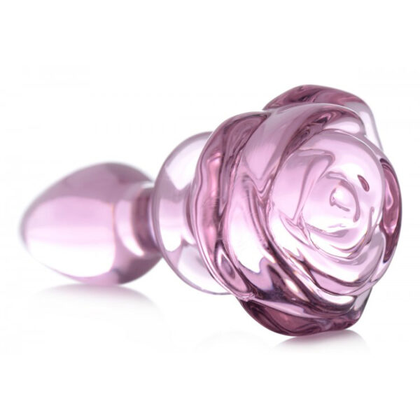 Booty Sparks Pink Rose Glass Small Anal Plug - Image 3