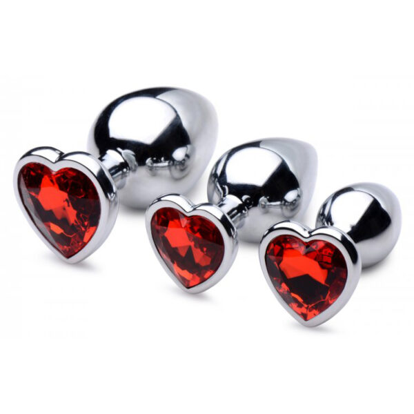 Booty Sparks Red Heart Gem Anal Plug Set - Image 2
