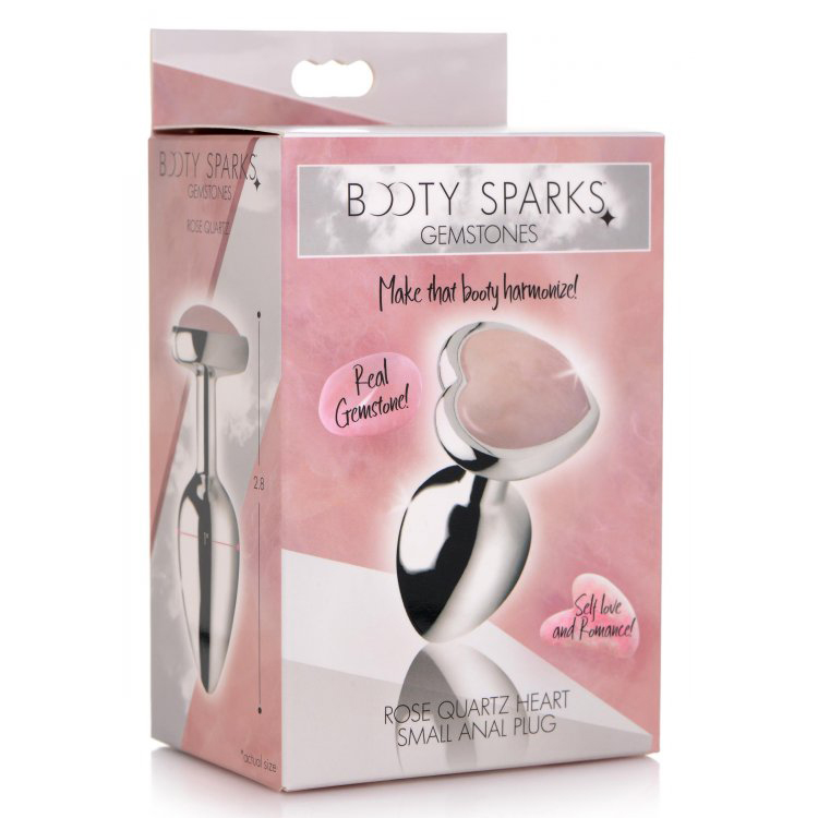 Booty Sparks Gemstones Rose Quartz Heart Small Anal Plug 1 Booty Sparks Gemstones Rose Quartz Heart Small Anal Plug