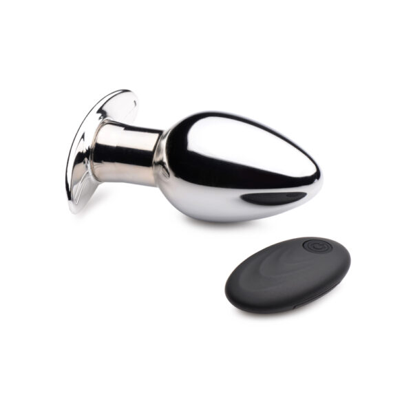 Master Series Chrome Blast 7X Rechargeable Butt Plug W/ Remote Control Large - Image 2