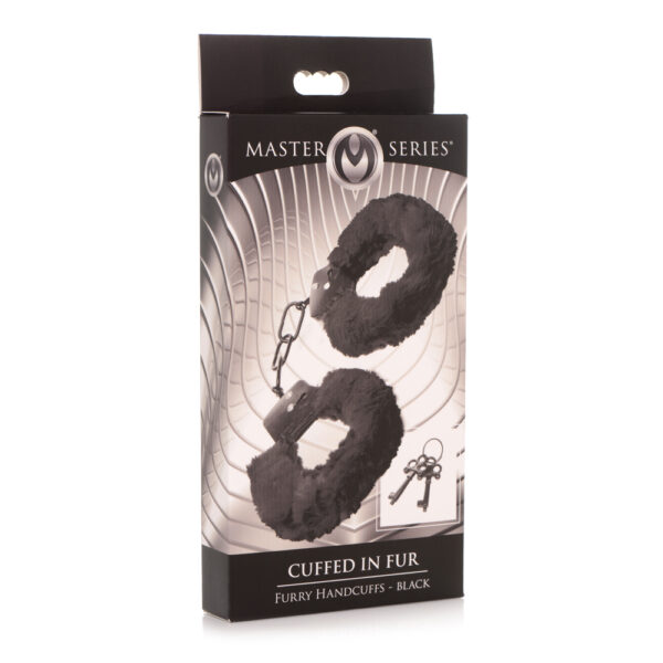 Master Series Cuffed In Fur Furry Handcuffs Black