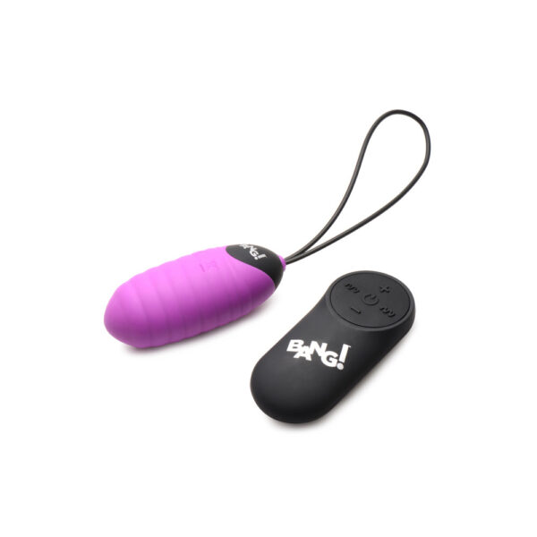 Bang! 28X Ribbed Silicone Egg Purple - Image 2