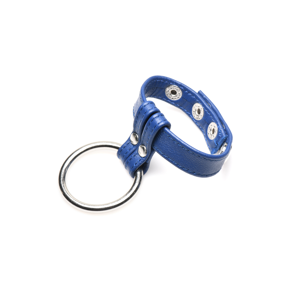 Strict Leather Cock Gear Leather And Steel Cock & Ball Ring Blue 2 Strict Leather Cock Gear Leather And Steel Cock & Ball Ring Blue - Image 2