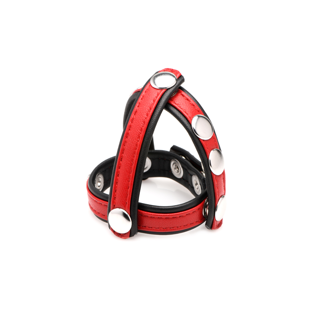 Strict Leather Cock Gear Leather Snap-On Harness Red 2 Strict Leather Cock Gear Leather Snap-On Harness Red - Image 2