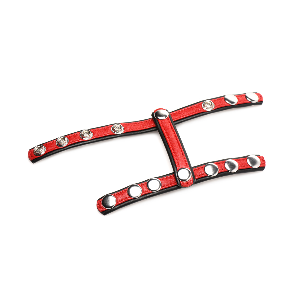 Strict Leather Cock Gear Leather Snap-On Harness Red 3 Strict Leather Cock Gear Leather Snap-On Harness Red - Image 3