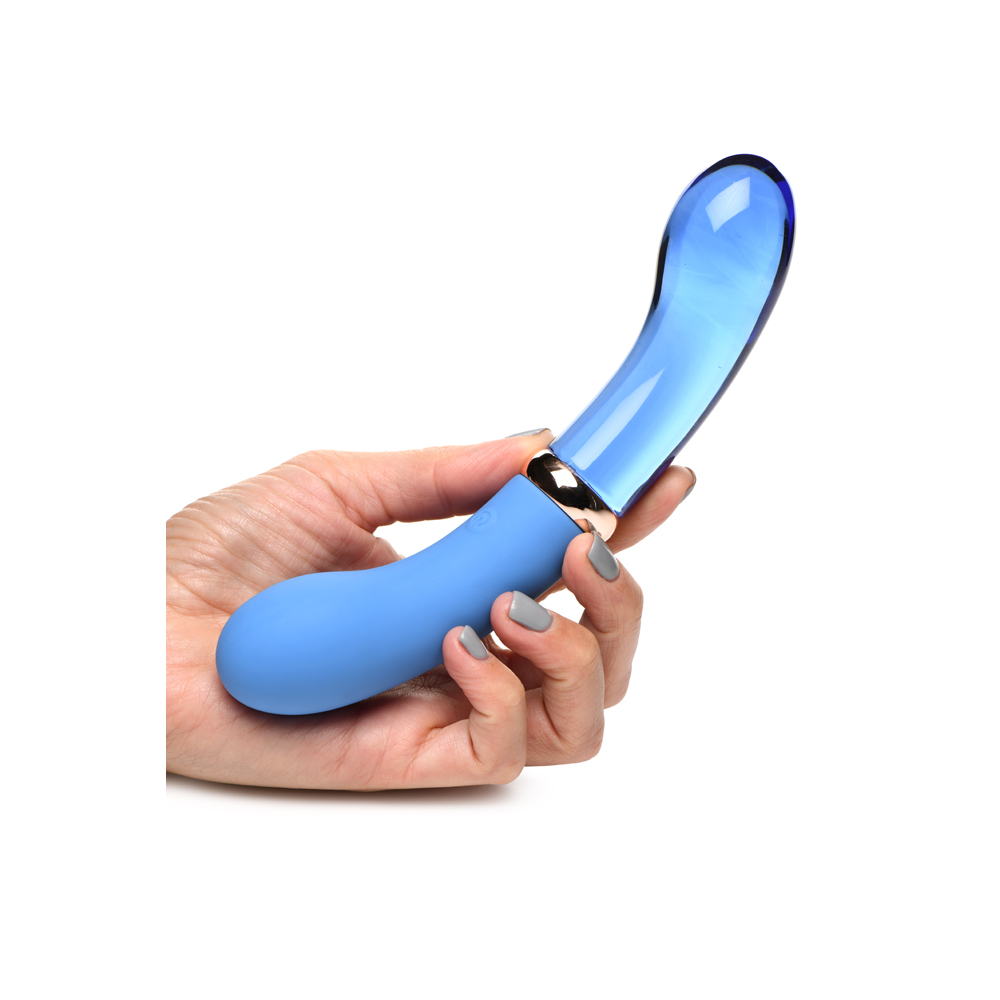 Prisms Vibra-Glass 10X Bleu Dual Ended G-Spot Silicone/Glass Vibrator 3 Prisms Vibra-Glass 10X Bleu Dual Ended G-Spot Silicone/Glass Vibrator - Image 3