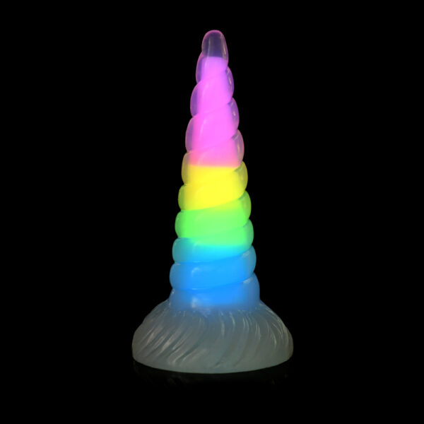 Creature Cocks Creature Cocks Uni-Glow Glow-In-The-Dark Rainbow Silicone Dildo - Image 2