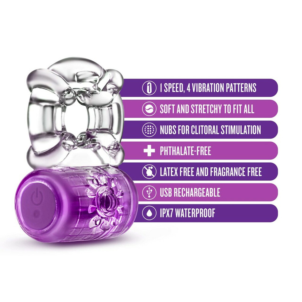 Play With Me Pleaser Rechargeable C-Ring Purple 2 Play With Me Pleaser Rechargeable C-Ring Purple - Image 2