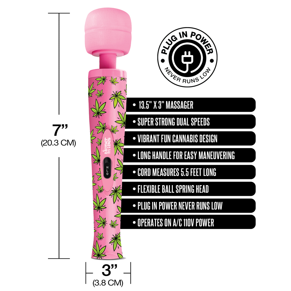 Stoner Vibes Wacky Weed Wand Massager Pink Kush 3 Stoner Vibes Wacky Weed Wand Massager Pink Kush - Image 3