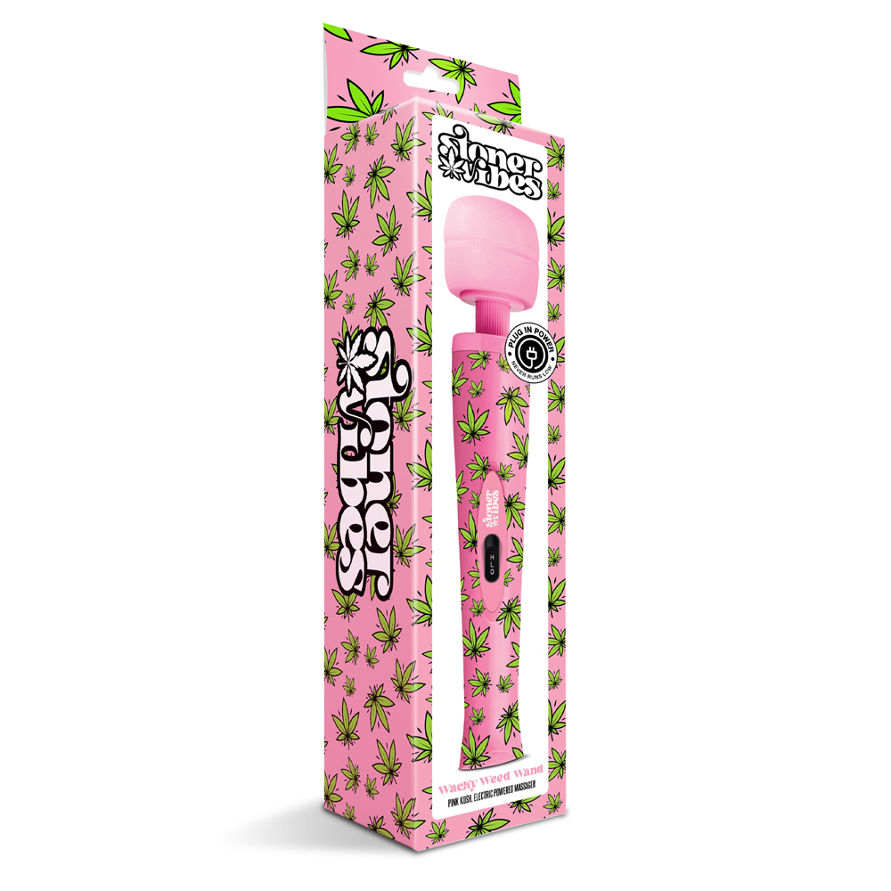 Stoner Vibes Wacky Weed Wand Massager Pink Kush 1 Stoner Vibes Wacky Weed Wand Massager Pink Kush