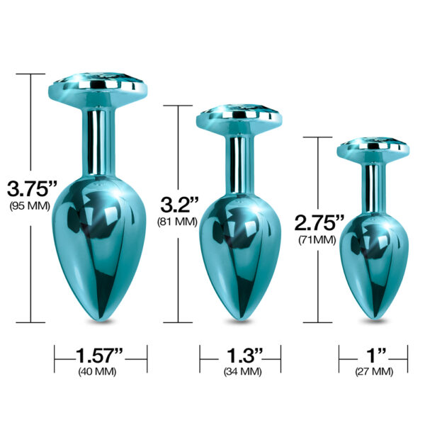 Nixie Metal Butt Plug Trainer Set Blue Metallic - Image 3