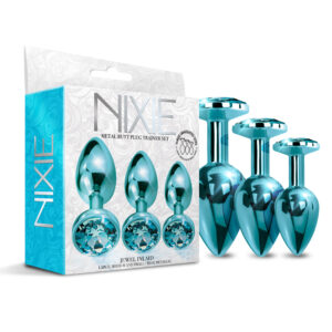Nixie Metal Butt Plug Trainer Set Blue Metallic