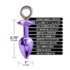 Nixie Metal Butt Plug & Furry Cuff Set Medium Purple Metallic - Image 3