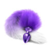 Nixie Metal Butt Plug With Faux Fur Ombre Tail Medium Purple Metallic - Image 2