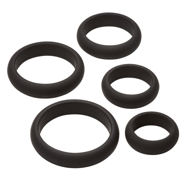 Cloud 9 Pro Sensual Comfort Cock Rings 5 Pack W/ Flat Back Design - Image 3