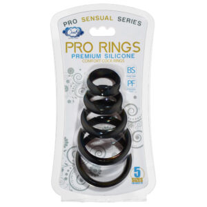 Cloud 9 Pro Sensual Comfort Cock Rings 5 Pack W/ Flat Back Design