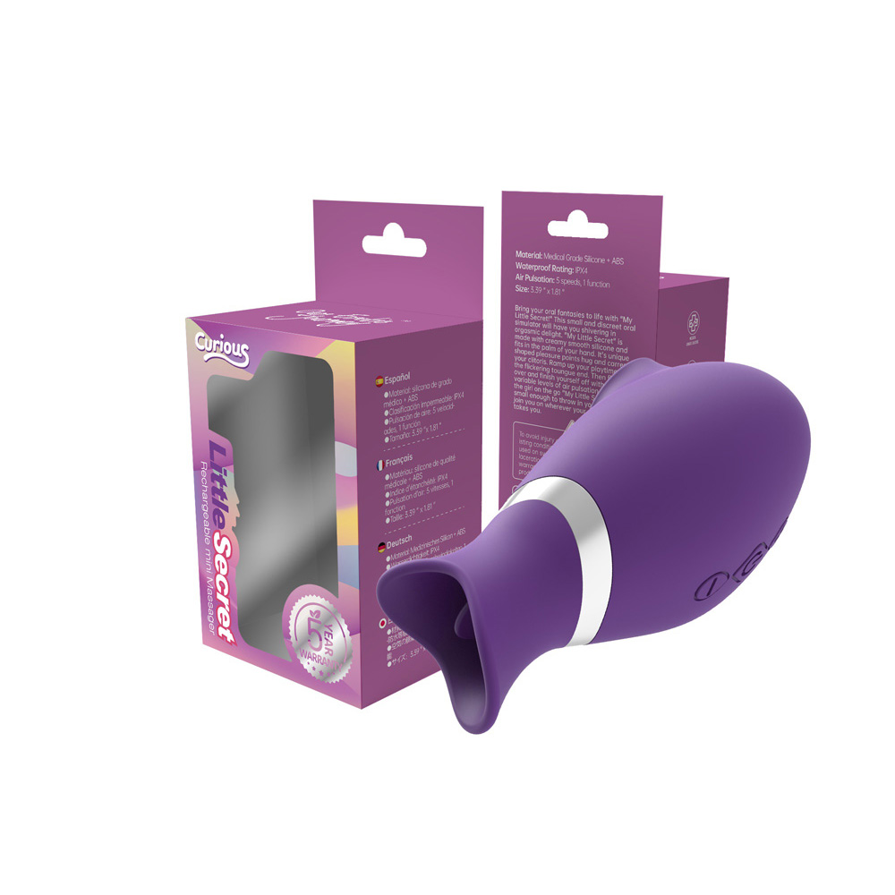 Curious My Little Secret Dual Action Air Suction Mini Massager Purple 1 Curious My Little Secret Dual Action Air Suction Mini Massager Purple