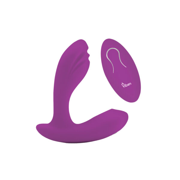 Viben Epiphany Insertable Panty Vibe With Clitoral Roller Ball Berry - Image 2