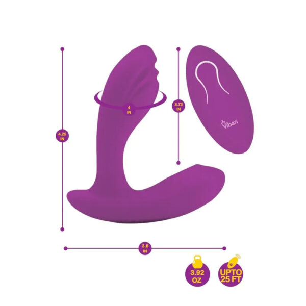 Viben Epiphany Insertable Panty Vibe With Clitoral Roller Ball Berry - Image 3