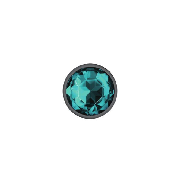 Cheeky Charms Metal Butt Plug Gunmetal Round Teal Small - Image 3
