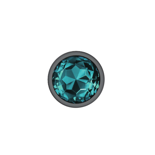 Cheeky Charms Metal Butt Plug Gunmetal Round Teal Large - Image 3