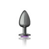 Cheeky Charms Metal Butt Plug Gunmetal Round Deep Purple Large - Image 2