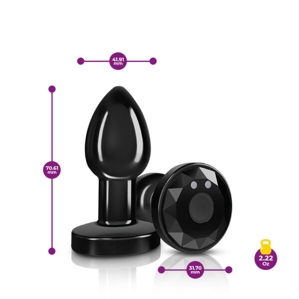 Cheeky Charms Vibrating Butt Plug Gunmetal Small - Image 3
