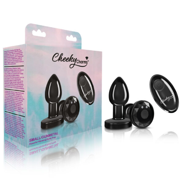 Cheeky Charms Vibrating Butt Plug Gunmetal Small