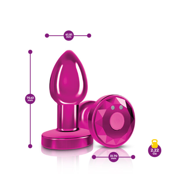 Cheeky Charms Vibrating Butt Plug Pink Small - Image 3