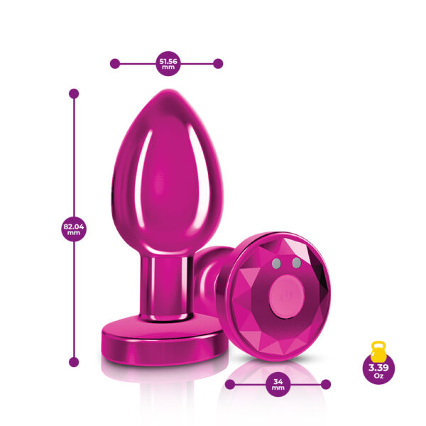 Cheeky Charms Vibrating Butt Plug Pink Medium - Image 3