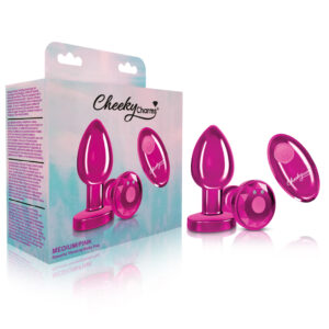 Cheeky Charms Vibrating Butt Plug Pink Medium