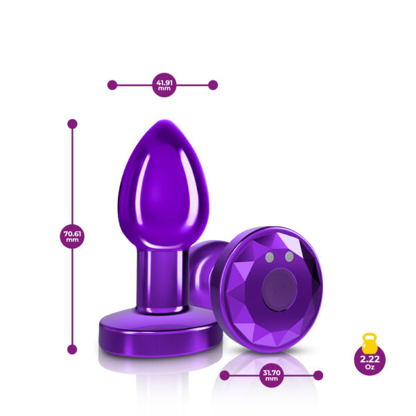 Cheeky Charms Vibrating Butt Plug Purple Small - Image 3