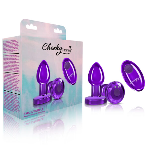Cheeky Charms Vibrating Butt Plug Purple Small