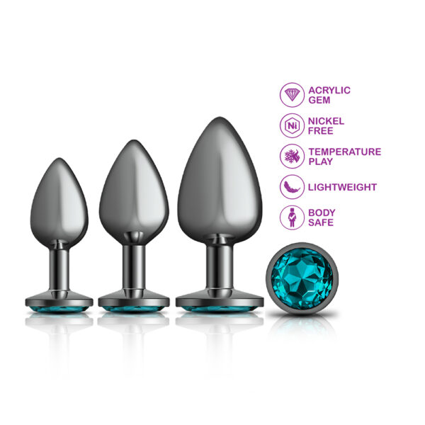 Cheeky Charms Anal Trainer Kit Gunmetal Teal - Image 2