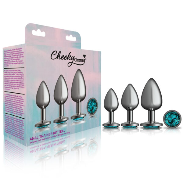 Cheeky Charms Anal Trainer Kit Gunmetal Teal