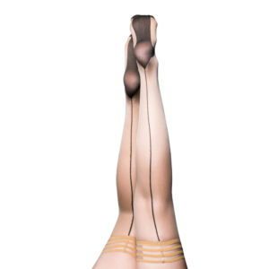 Ruby Nude With Black Back Seam Cuban Heel Size B